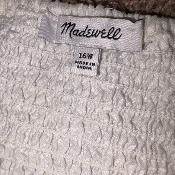 Madwell Linen-Cotton Puff-Sleeve Mini Dress size 16W - Picture 6 of 8